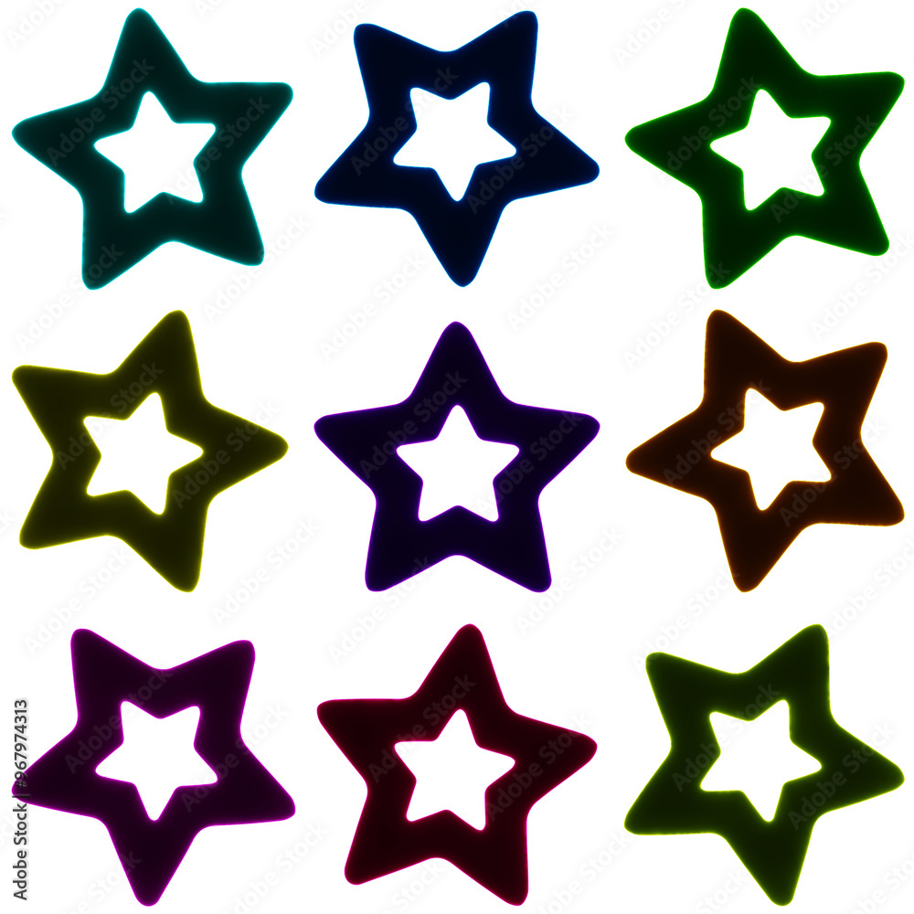 3D neon star shape transparent cut out isolated collection of icon set png stickers trendy badge poster elements disco retro pop groovy 70s party club rave acid clip art illustration image outline 3D neon star shape transparent cut out isolated collection of icon set png stickers trendy badge poster elements disco retro pop groovy 70s party club rave acid clip art illustration image outline