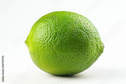 A close-up shot of a lime on a white surface, great for food or texture shots