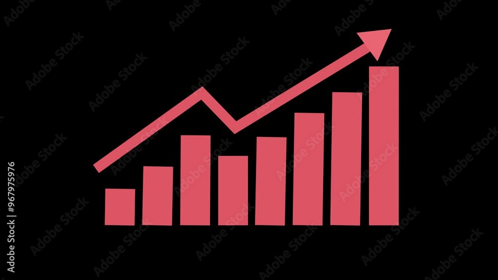 business graph chat icon animation video. phone network icon. smart network. on black background