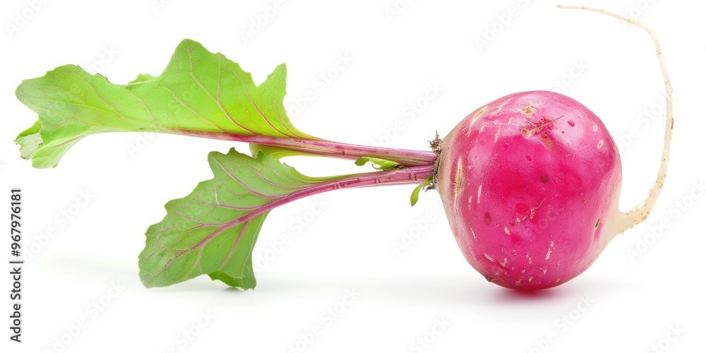 A single radish on a white background, perfect for food or medical illustrations A single radish on a white background, perfect for food or medical illustrations