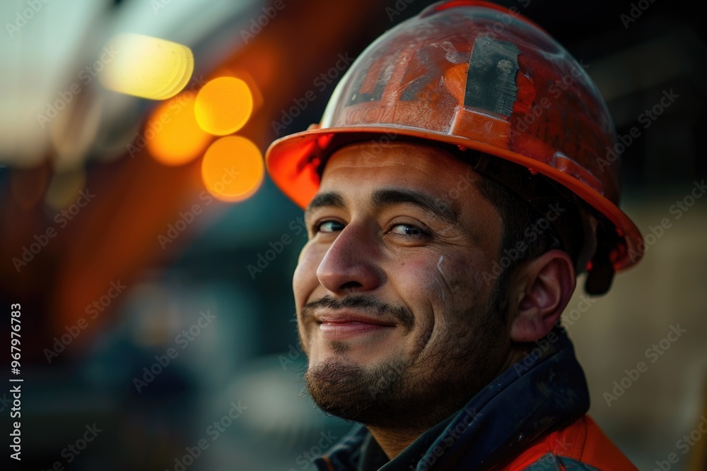 Man in hard hat and vest working on construction project Man in hard hat and vest working on construction project