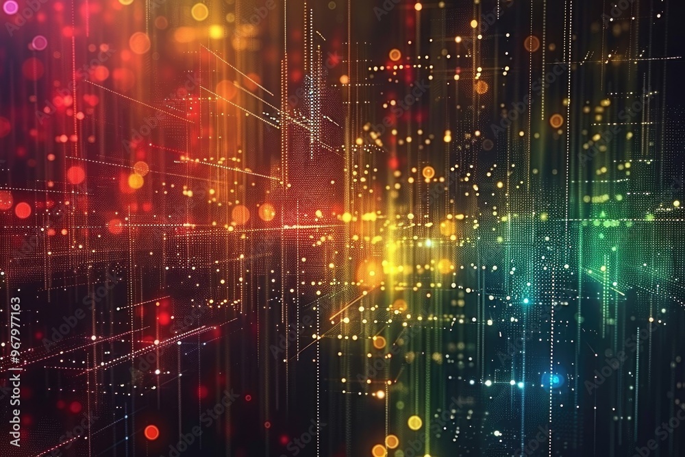 Fototapeta premium String lights mounted on a wall, creating a cozy and inviting atmosphere