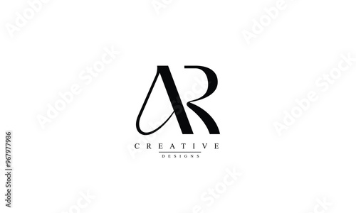 Alphabet letters Initials Monogram logo AR RA A R