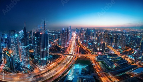 Wallpaper Mural Imágenes Aéreas de una Ciudad Nocturna con Luces Brillantes y Paisaje Urbano Torontodigital.ca