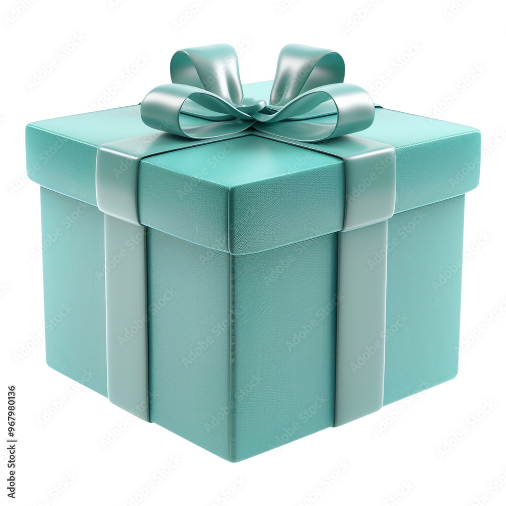 Fototapeta premium Elegant Turquoise Gift Box with Pearl Accents | Perfect for Special Occasions and Celebrations