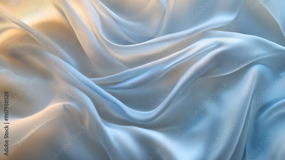 Obraz premium A soft, flowing fabric drapes elegantly, showcasing delicate textures and light interplay.