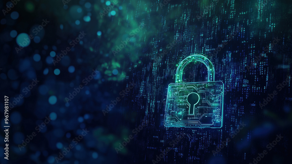 Digital data security padlock on futuristic circuit board, Safety, protection and security concept Digital data security padlock on futuristic circuit board, Safety, protection and security concept