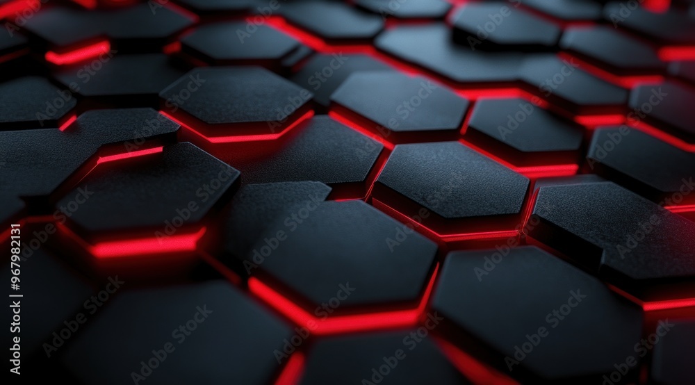 Abstract Black and Red Hexagon Pattern Abstract Black and Red Hexagon Pattern