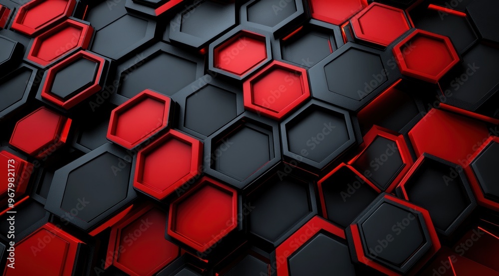 Red and Black Hexagonal Pattern Red and Black Hexagonal Pattern