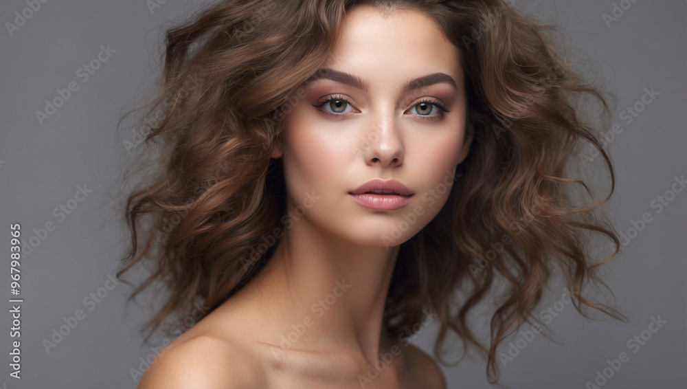Beauty portrait of female face with natural skin Beauty portrait of female face with natural skin