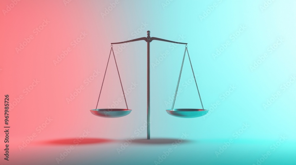 Balancing Act of Emotions: A set of abstract scales suspended in mid-air, with one side filled with vibrant, colorful light and the other side with calm, pastel tones Balancing Act of Emotions: A set of abstract scales suspended in mid-air, with one side filled with vibrant, colorful light and the other side with calm, pastel tones