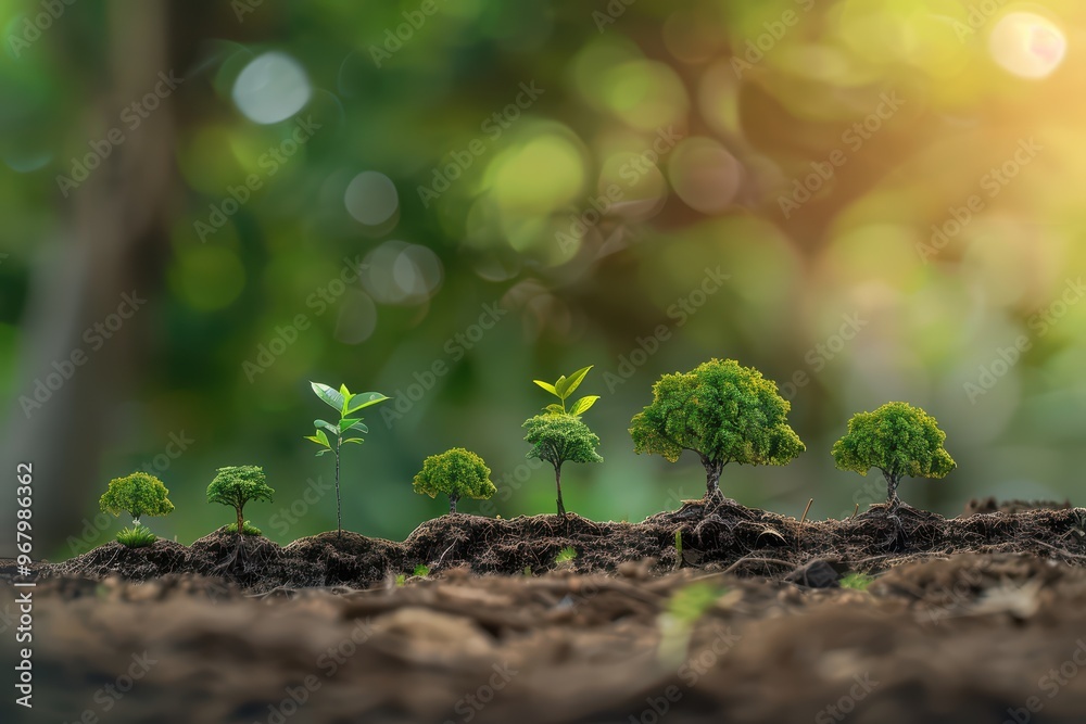 A beautiful depiction of trees growing at different stages, symbolizing nature, growth, and environmental awareness. A beautiful depiction of trees growing at different stages, symbolizing nature, growth, and environmental awareness.