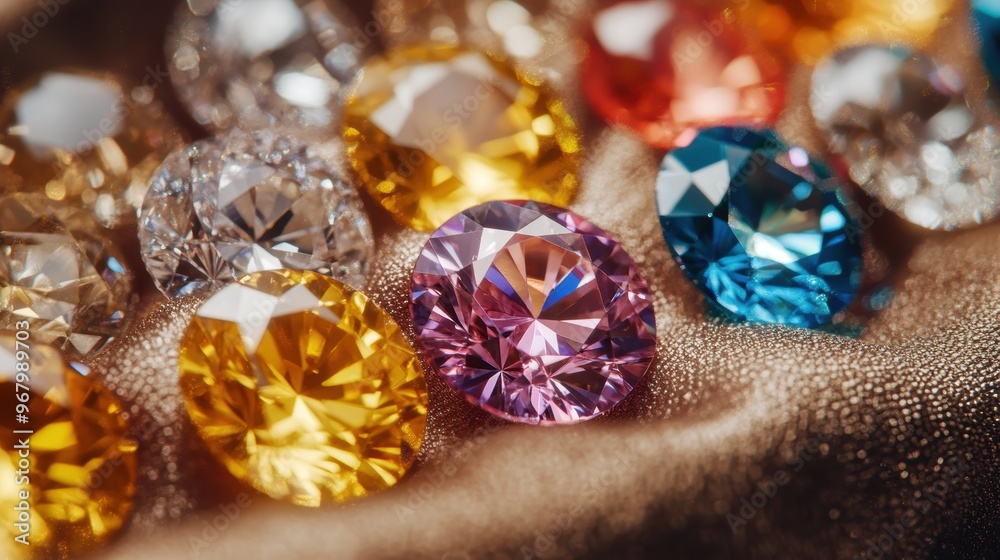 sparkling gemstones on plush velvet backdrop evoke elegance and glamour in the jewelers concept banner sparkling gemstones on plush velvet backdrop evoke elegance and glamour in the jewelers concept banner