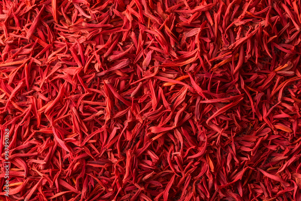 Fototapeta premium Heap of Premium Quality Spanish Mancha Saffron | Finest Grade Saffron Threads from La Mancha