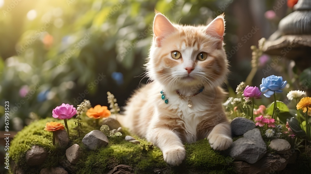Dogs and cats alike can find nirvana as they play in a stunning fairy garden full with sunshine, clouds, and rainbows. Animals believe in the continuity of life even after they die. 