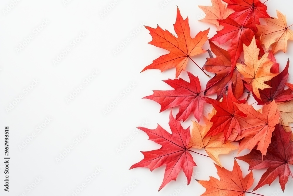 Autumn leaves on white background, showcasing vibrant red and orange foliage, ideal for seasonal and nature-themed designs. Autumn leaves on white background, showcasing vibrant red and orange foliage, ideal for seasonal and nature-themed designs.