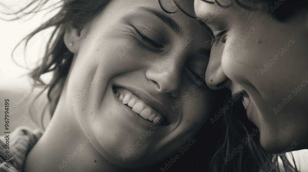 Two individuals sharing a warm embrace, captured in the heart of their smile.