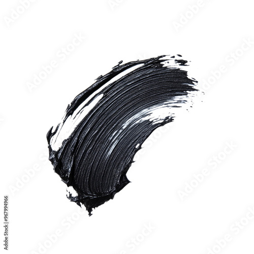 Black Mascara Swatch on White Background