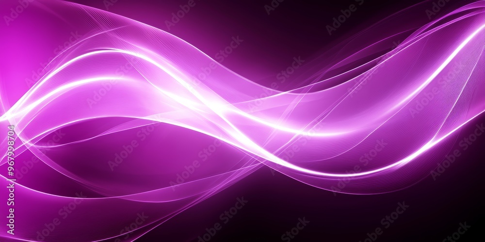Fototapeta premium Dynamic purple light waves swirl elegantly, adding a sense of movement and beauty against a contrasting dark background
