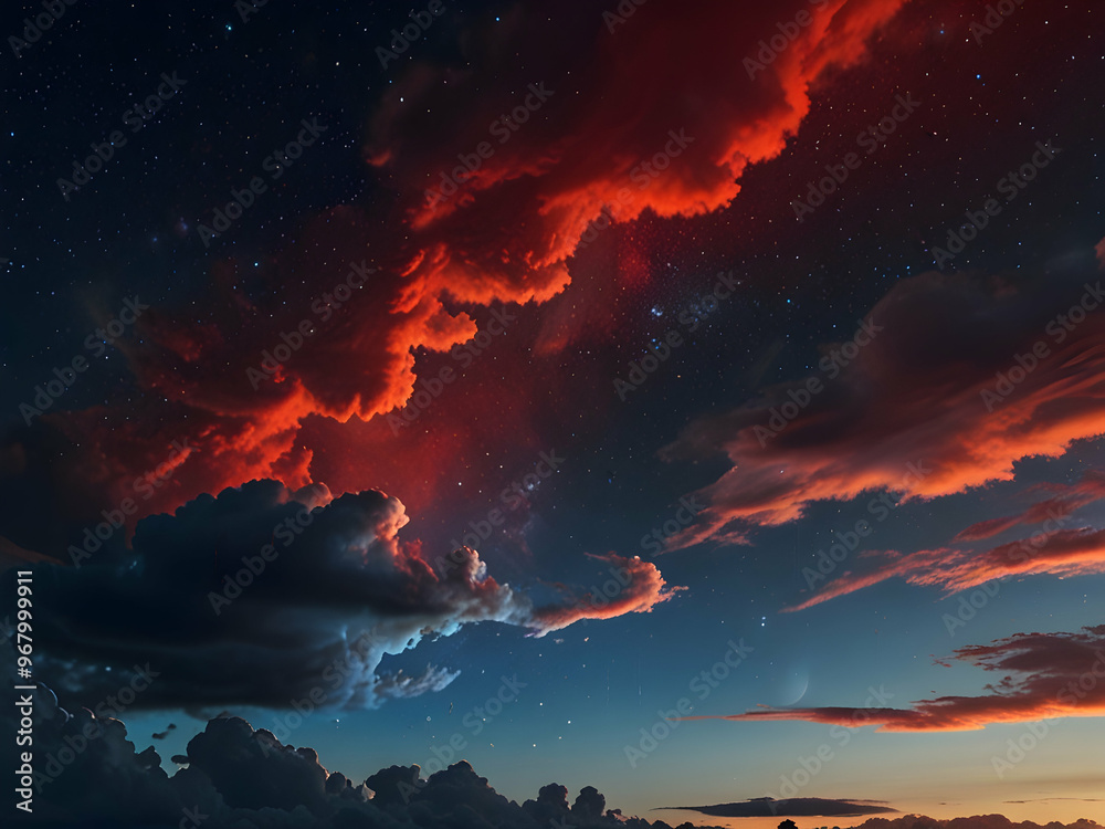 Fototapeta premium sunset in the clouds,Ai generated 