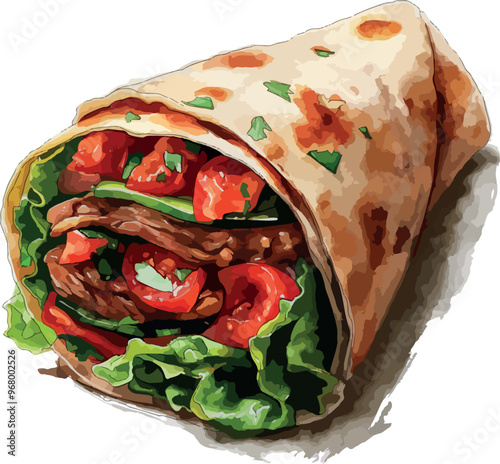 tortilla sandwich vector