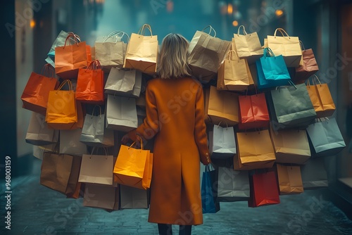 Shopper Carrying Too Many Shopping Bags