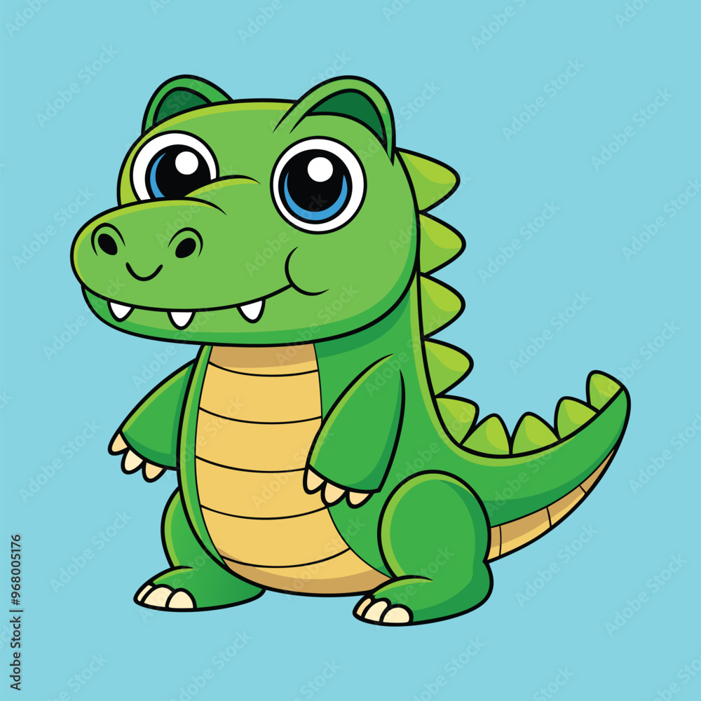 Fototapeta premium Crocodile cartoon vector illustration style design