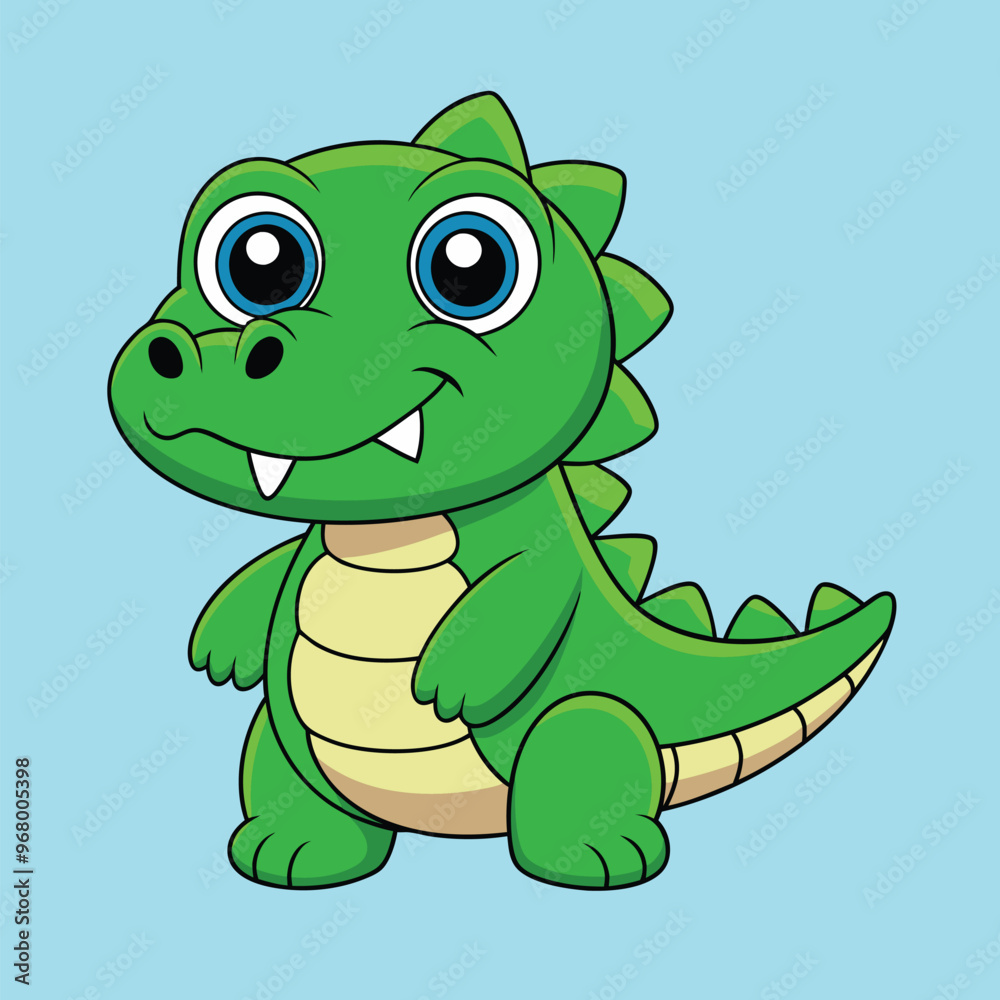 Fototapeta premium Crocodile cartoon vector illustration style design