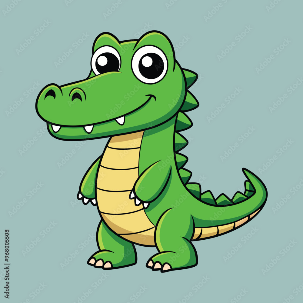 Fototapeta premium Crocodile cartoon vector illustration style design
