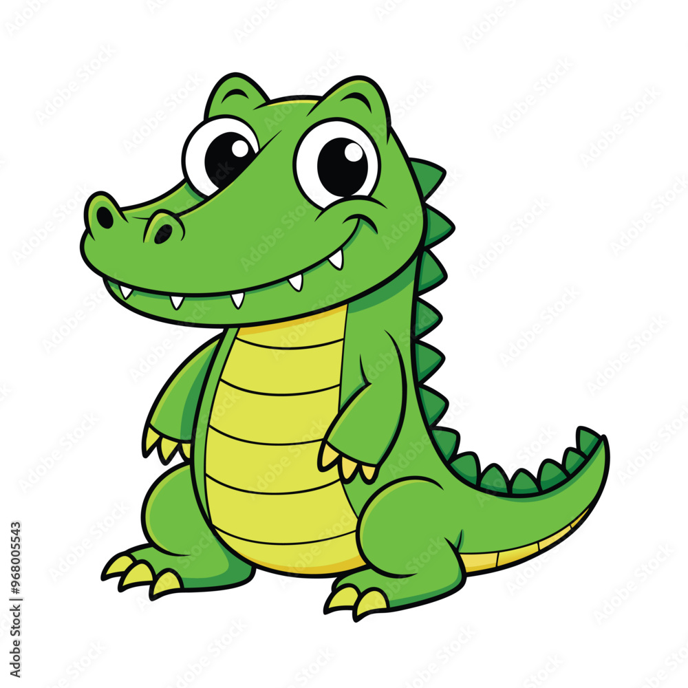 Fototapeta premium Crocodile cartoon vector illustration style design