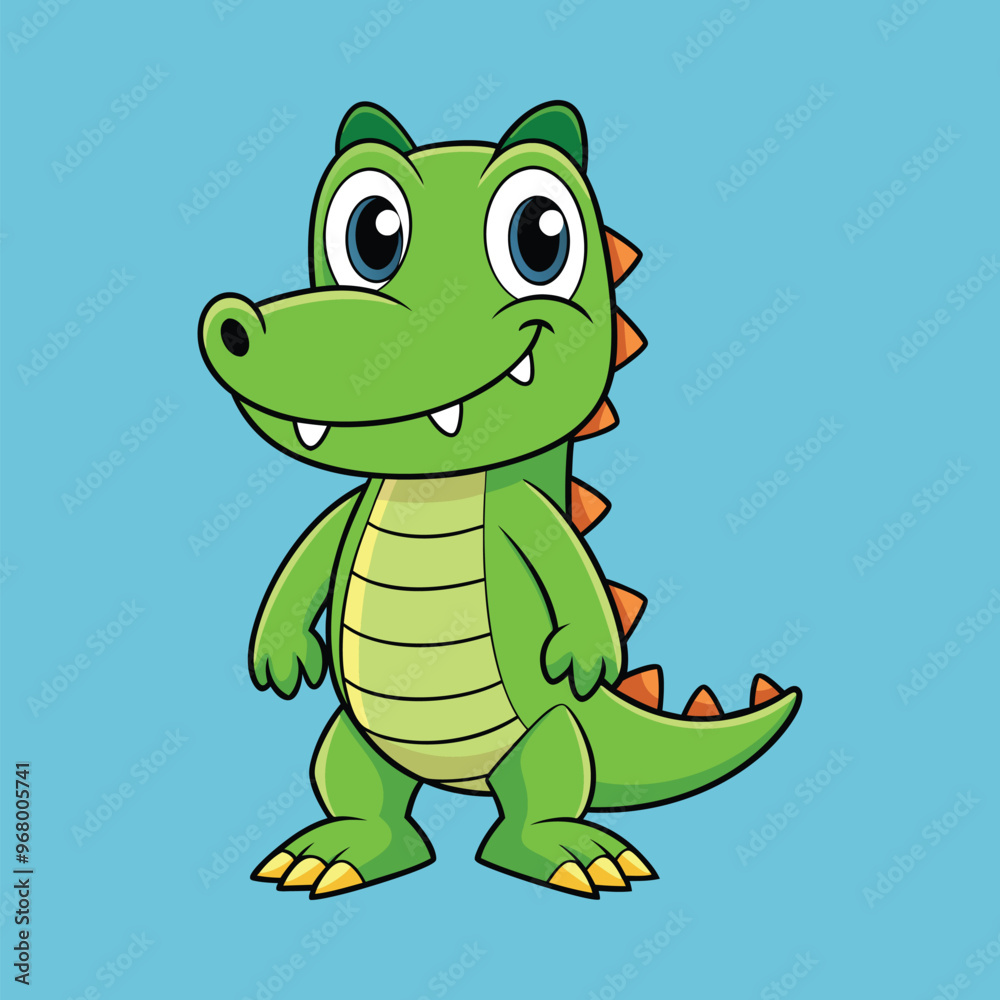Fototapeta premium Crocodile cartoon vector illustration style design