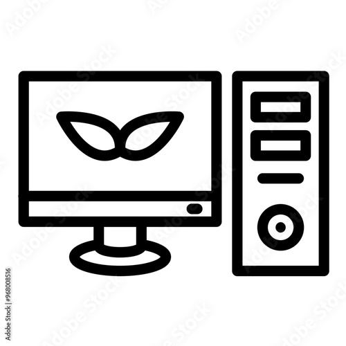 Computer vector icon style
