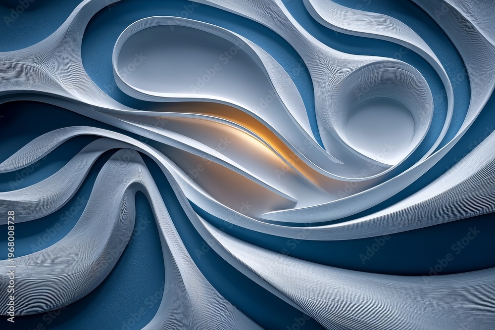 Harmonious, abstract composition of intersecting lines and organic shapes, minimalist, conceptual, visual balance, visual simplicity :: fluid aesthetics, gentle curves, visual harmony