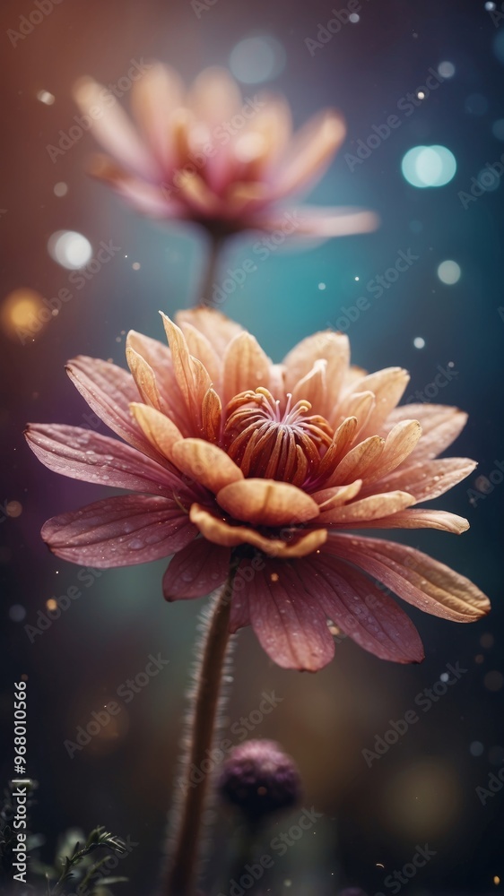 A galaxy shaped like a flower, blooming in the depths of space. A galaxy shaped like a flower, blooming in the depths of space.