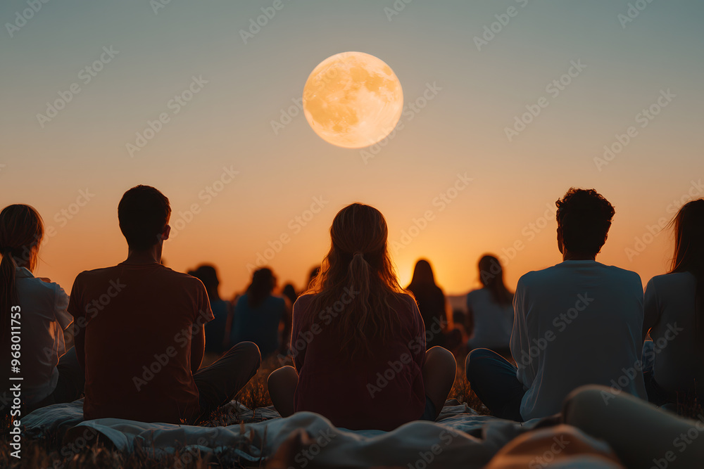 People Watching a Lunar Eclipse | Stargazing and Celestial Phenomenon Under the Night Sky People Watching a Lunar Eclipse | Stargazing and Celestial Phenomenon Under the Night Sky
