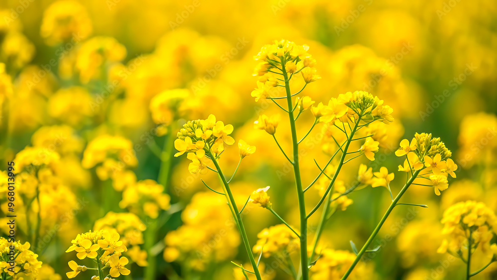 Yellow rapeseed field in the field and picturesque sky with white clouds. Blooming yellow canola flower meadows. Rapeseed crop in Ukraine. Yellow rapeseed field in the field and picturesque sky with white clouds. Blooming yellow canola flower meadows. Rapeseed crop in Ukraine.