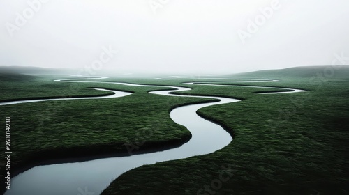 Rippled Pathways: A vast landscape filled with pathways that ripple and distort like waves in water