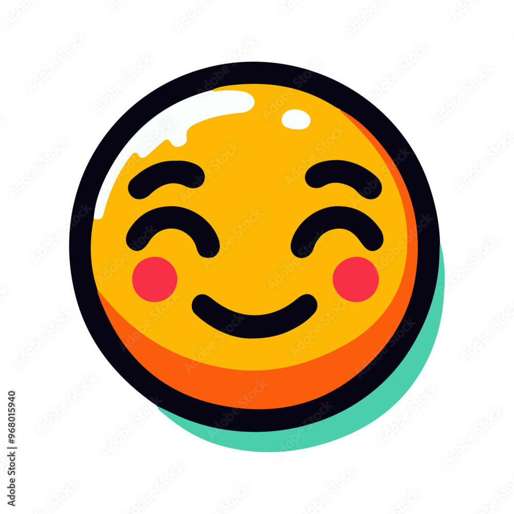 Fototapeta premium Smiley Face Emoji Vector Icon: High-Resolution, Versatile Icon for Digital and Graphic Design
