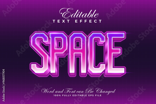 Space vector editable text effect with futuristic style