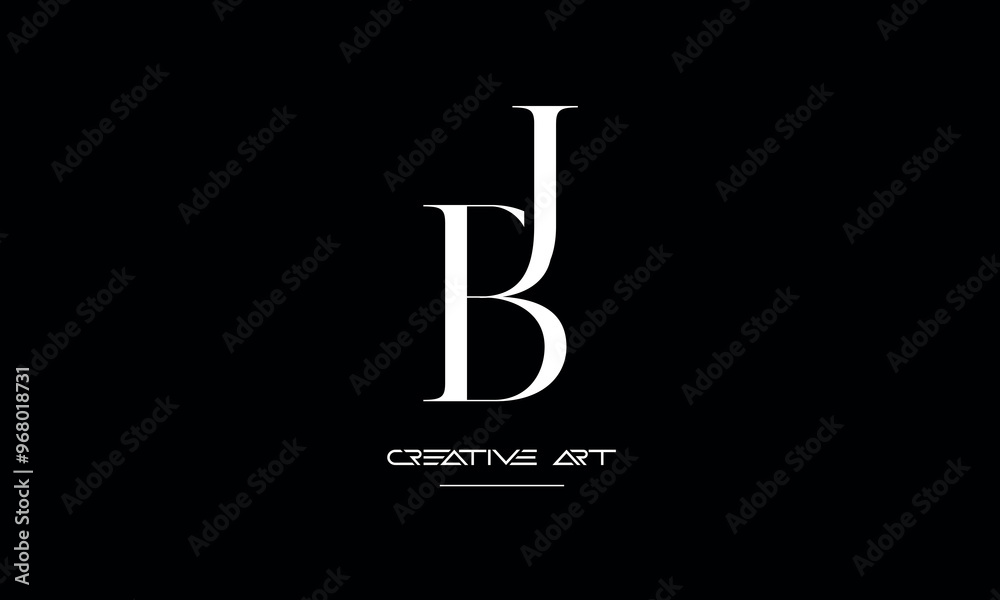 JB, BJ, J, B abstract letters logo monogram JB, BJ, J, B abstract letters logo monogram