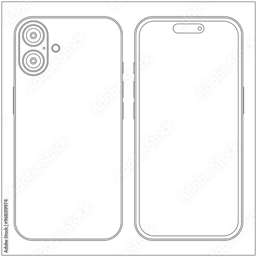  New Phone 16. Editable Stroke.