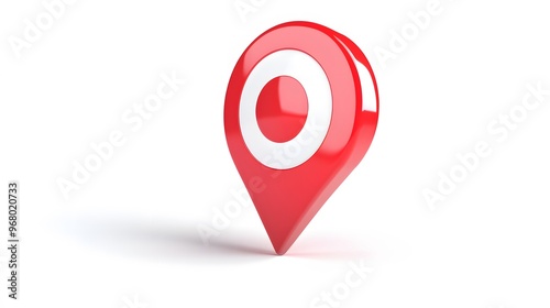 A red and white 3D location marker on a white background. Free Download A red and white 3D location marker on a white background. - GFXLoad