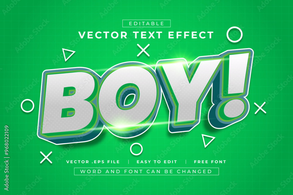 Editable vector boy text effect style Editable vector boy text effect style