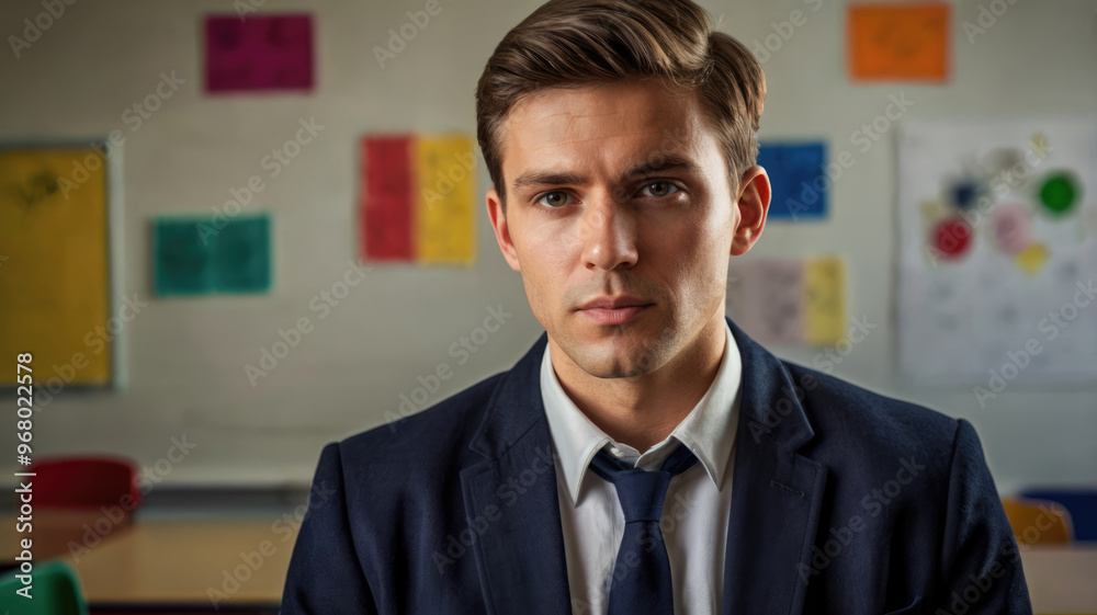 Male Professor. He in classroom at the university. University teacher. Male Professor. He in classroom at the university. University teacher.