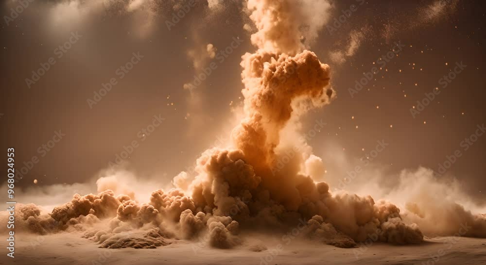 Brown dust explotion 4k animation
