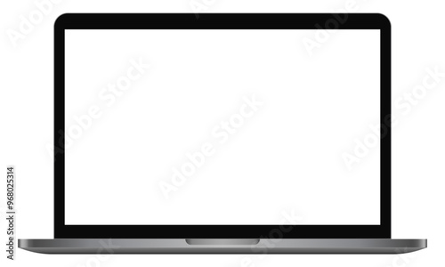 Apple MacBook Pro realistic laptop device blank screen mockup template. Modern computer notebook equipment on white background. UI Presentation showcase vector