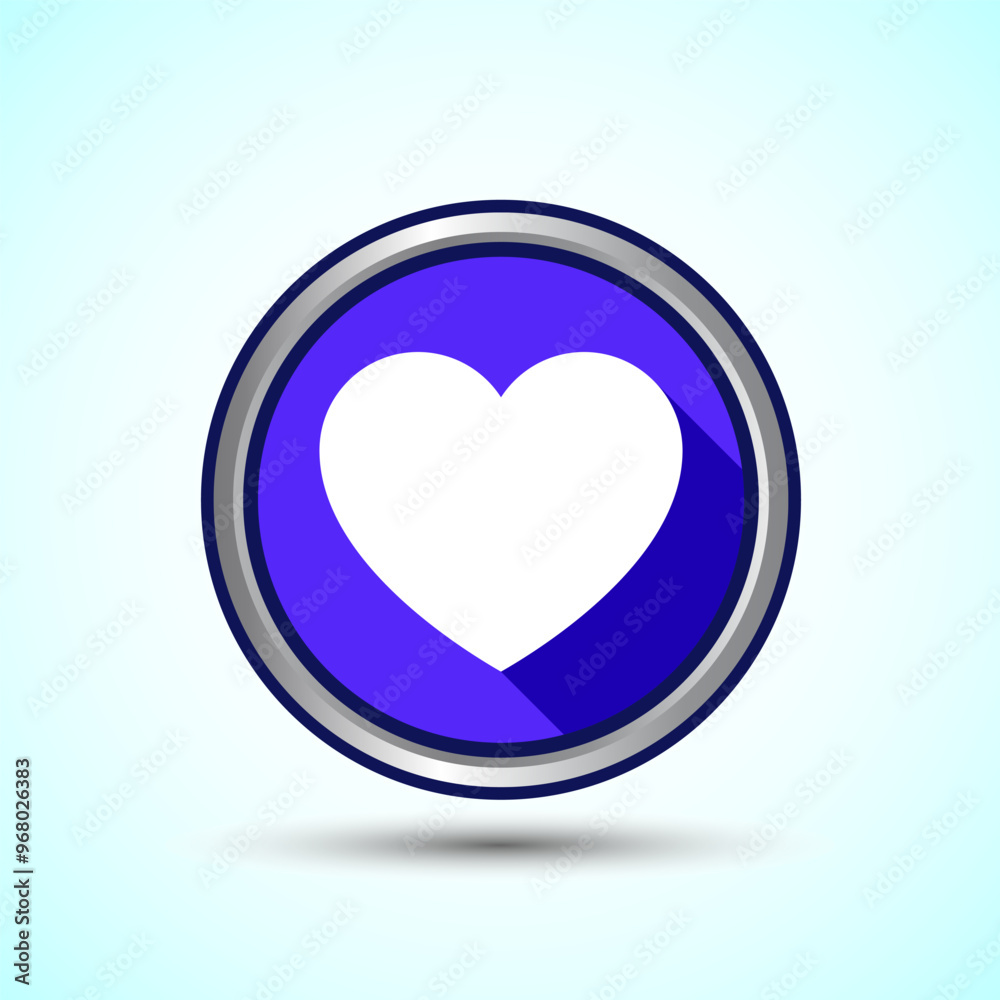 Love Icon Button Design Illustration, Heart Sign Love Icon Button Design Illustration, Heart Sign