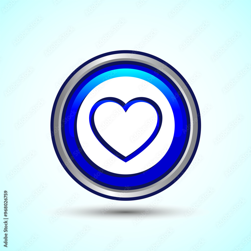 Love Icon Button Design Illustration, Heart Sign Love Icon Button Design Illustration, Heart Sign