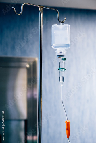 Intravenous drip in a modern hospital setting