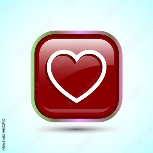 Love Icon Button Design Illustration, Heart Sign